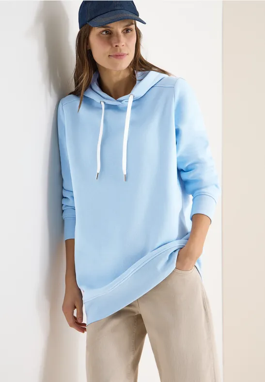 Lange hoodie light sky blue