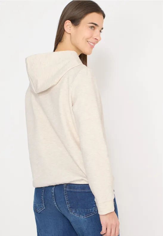 Hoodie met structuur pearl beige