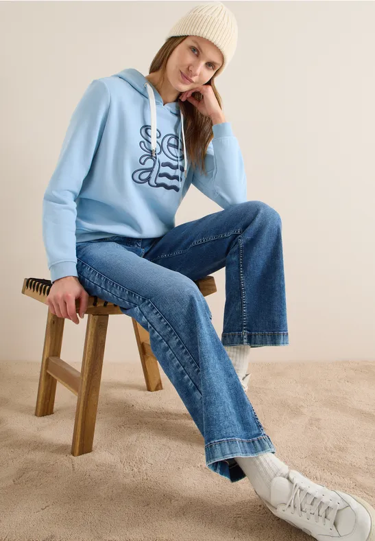 Hoodie met artwork light sky blue