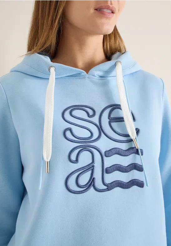 Hoodie met artwork light sky blue