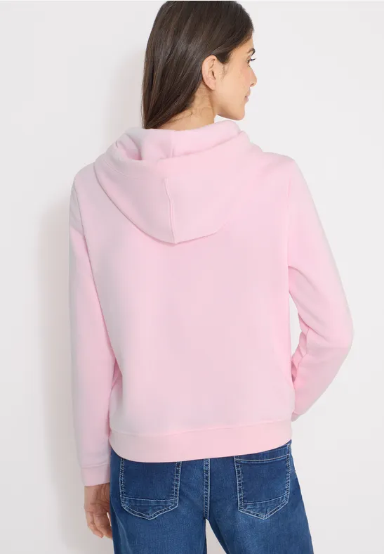 Hoodie met artwork light blush rose