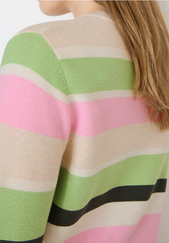 Gestreifter Pullover bamboo green