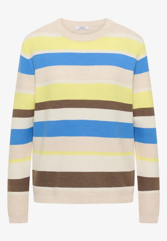 Gestreifter Pullover iced yellow