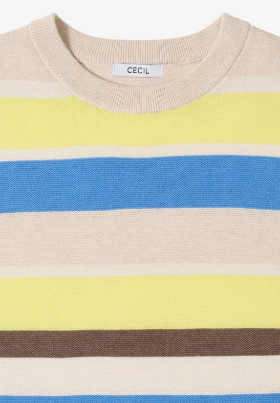 Gestreifter Pullover iced yellow