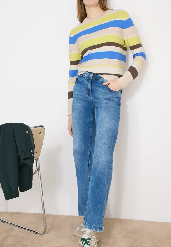 Gestreifter Pullover iced yellow