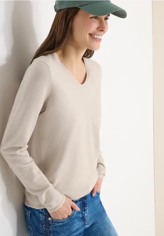 Two-Tone Pullover grain beige