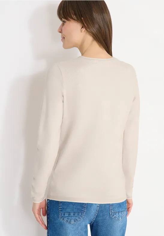 Two-Tone Pullover grain beige