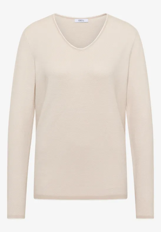 Two-Tone Pullover grain beige
