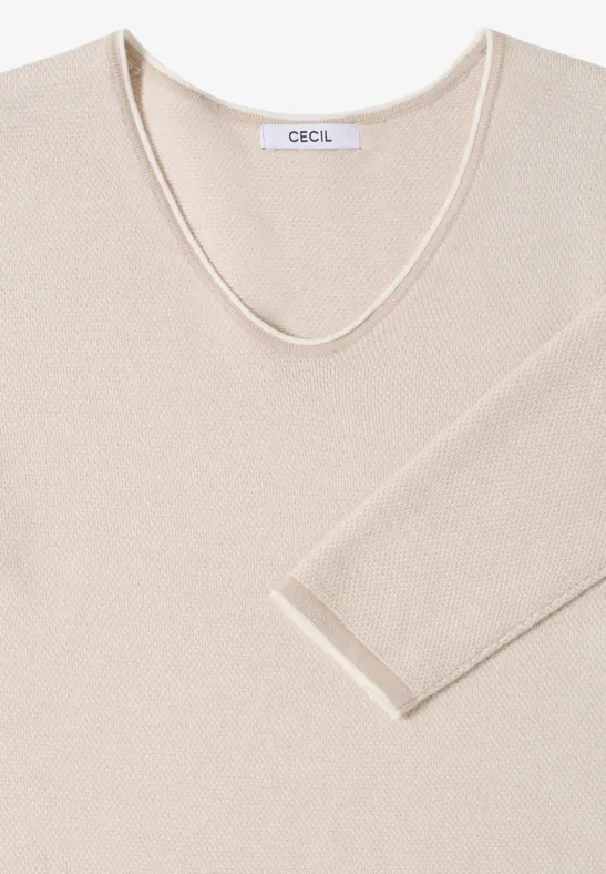 Two-Tone Pullover grain beige