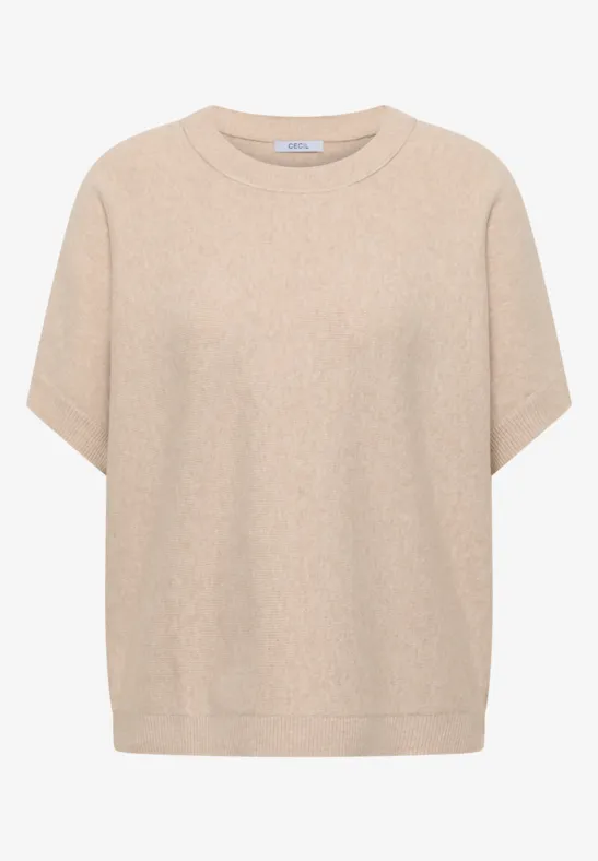 Pull-over en couleur unie desert beige melange