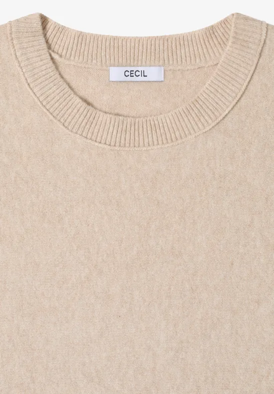 Pull-over en couleur unie desert beige melange