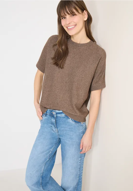 Pull-over en couleur unie urban taupe melange