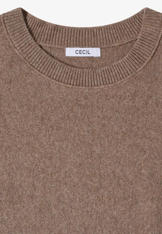 Pull-over en couleur unie urban taupe melange