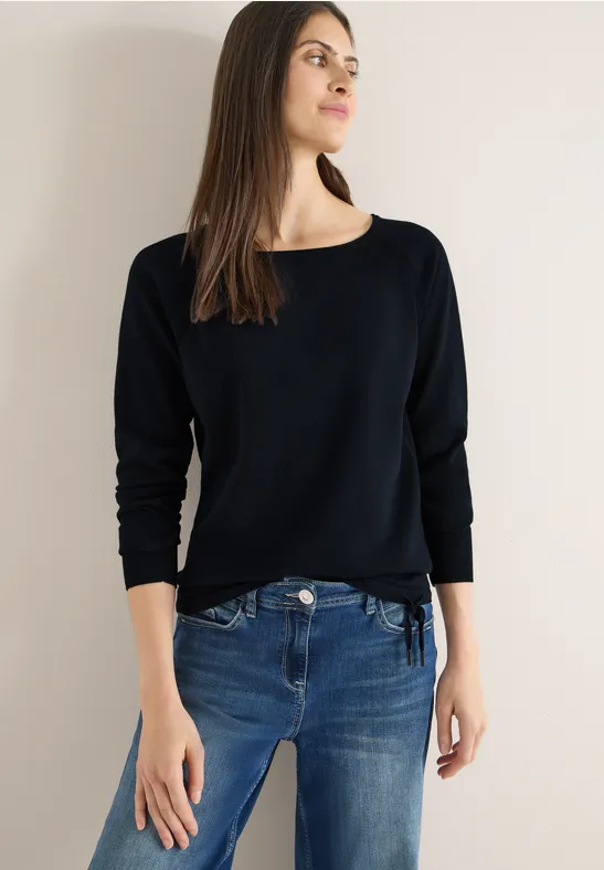 Trui met structuurdetails universal blue