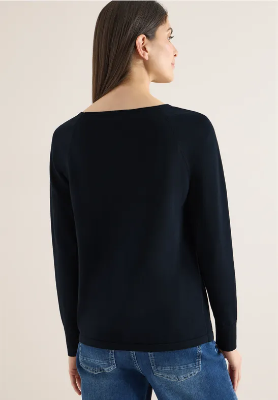 Trui met structuurdetails universal blue