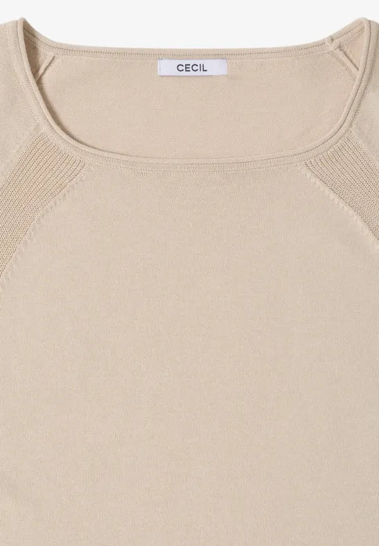 Trui met structuurdetails grain beige