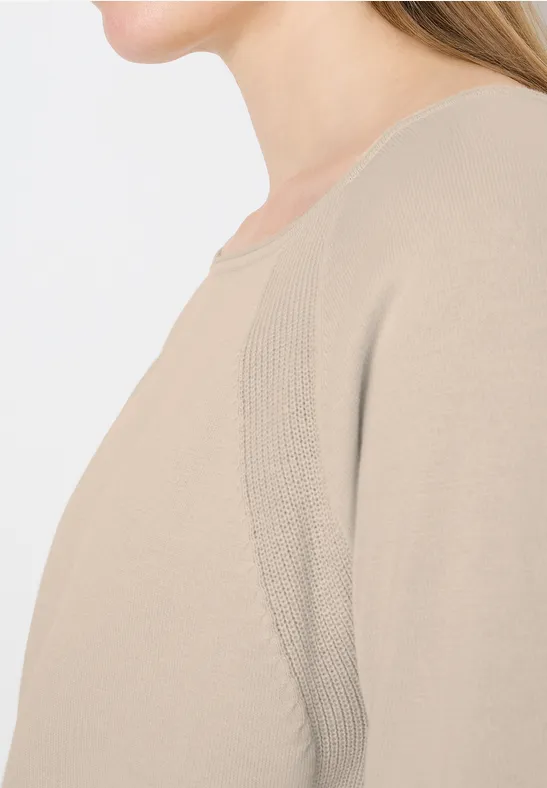 Trui met structuurdetails grain beige