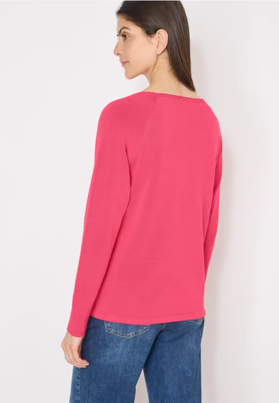 Trui met structuurdetails geranium red