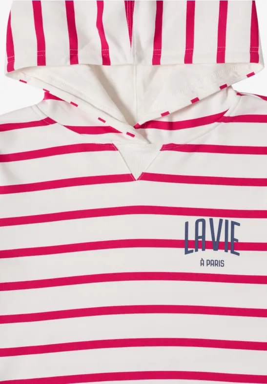 Hoodie mit Chestprint beetroot pink