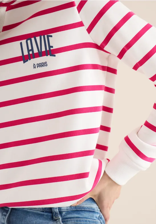 Hoodie mit Chestprint beetroot pink