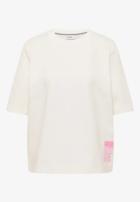 Sweatshirt mit Backprint vanilla white