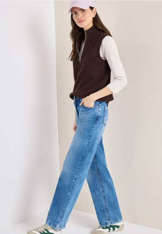 Gehaakt vest macchiato brown