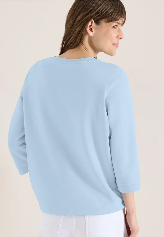 3/4- Arm Sweatshirt mit Tunnelzug fresh water blue