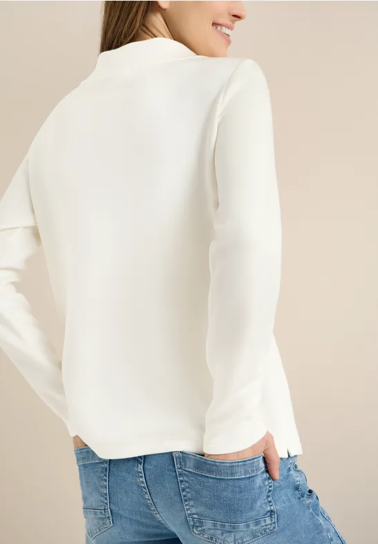 Sweat-shirt à manches longues avec wording artwork vanilla white