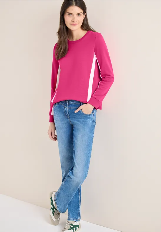 Colorblock sweatshirt beetroot pink