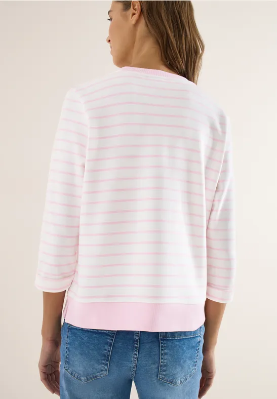 Gestreept sweatshirt light blush rose