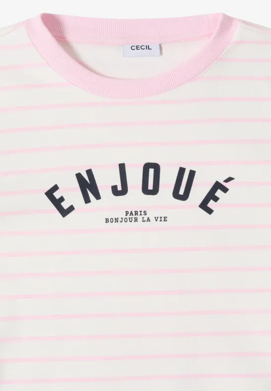 Gestreept sweatshirt light blush rose