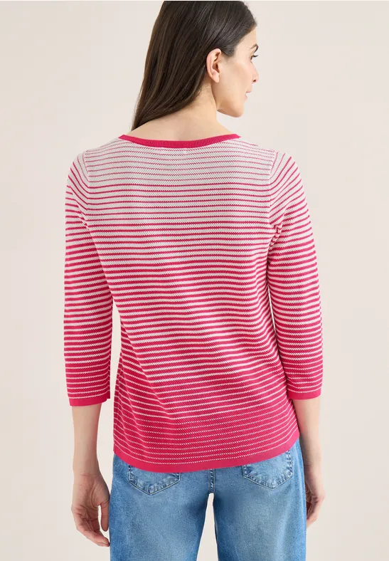 Gestreifter Pullover beetroot pink