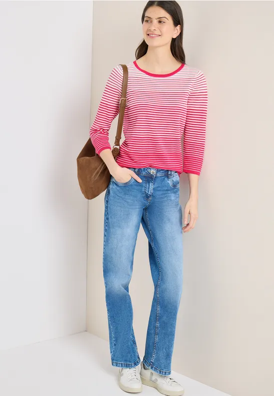 Gestreifter Pullover beetroot pink