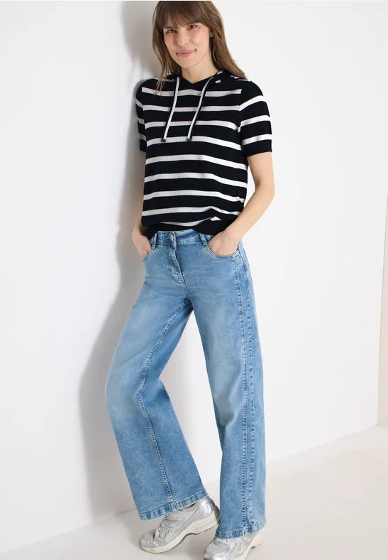 Pull à manches courtes avec capuche universal blue