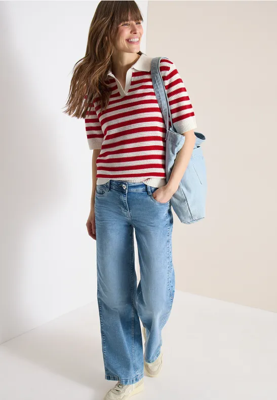 Poloshirt met korte mouwen in meshkwaliteit glazed apple red