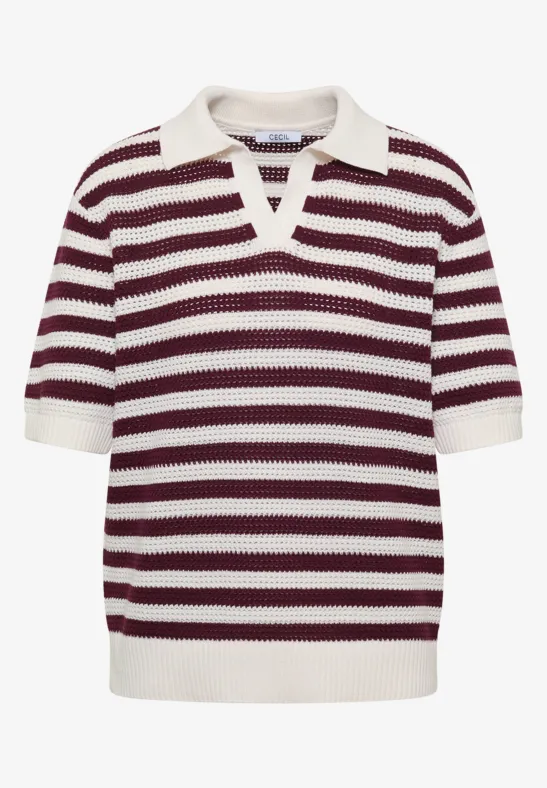 Poloshirt met korte mouwen in meshkwaliteit sweet grape red