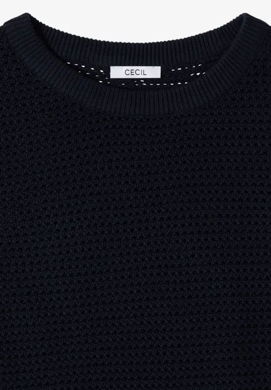 Kurzarm Pullover mit Struktur universal blue