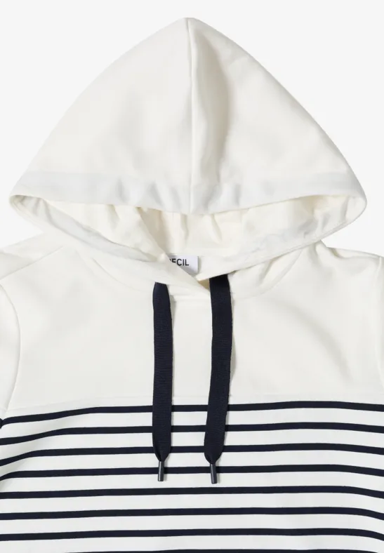 Sweat-shirt à manches courtes avec capuche et rayures universal blue