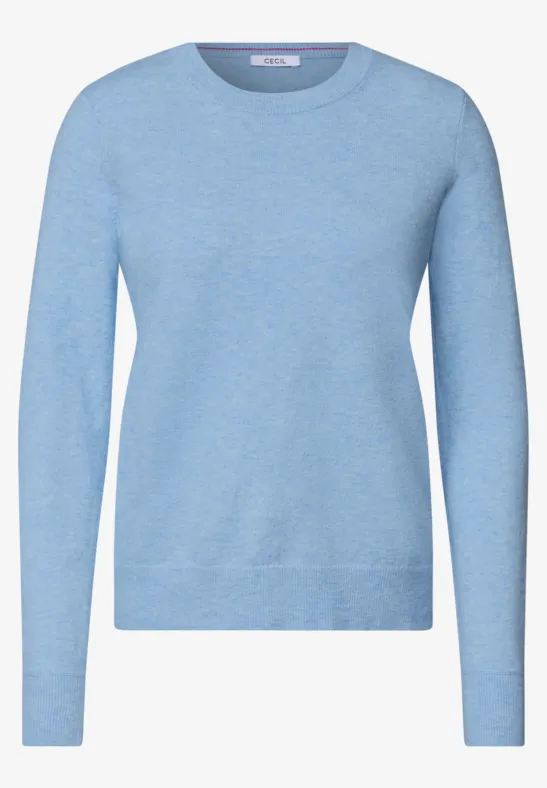 Helles, einfarbiges Sweatshirt in Hellblau mit Rundhals und langen Ärmeln.