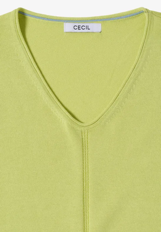Hellgrünes V-Ausschnitt-Top mit 'Cecil'-Label