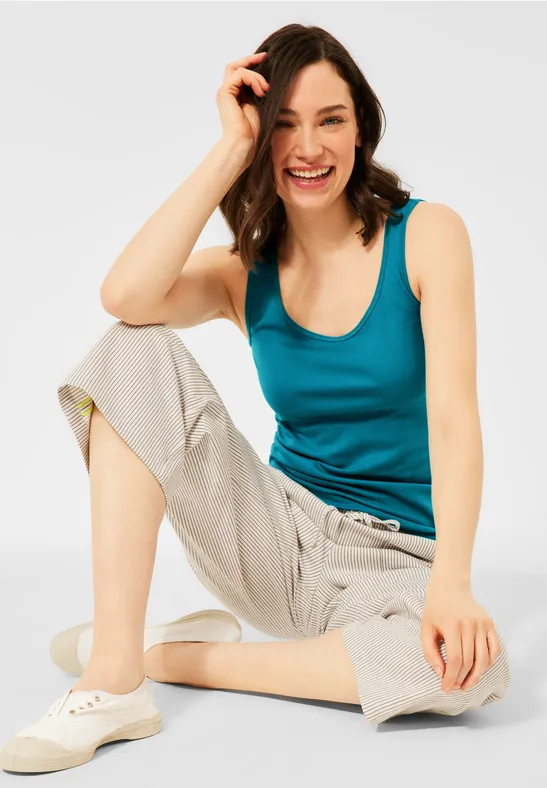 Basic Tanktop cool lagoon blue