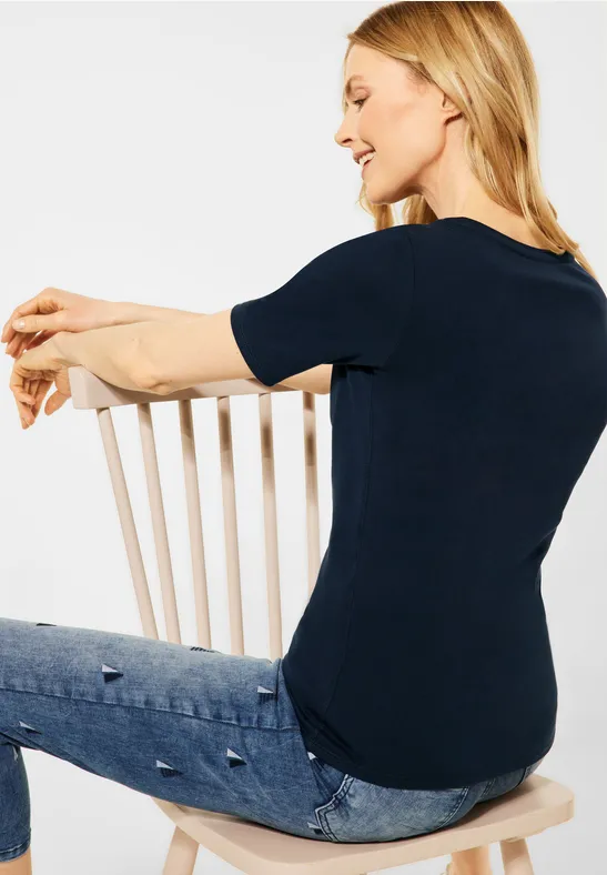 Shirt met halve mouw deep blue