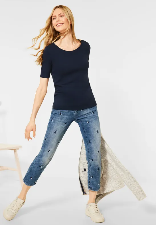 Shirt met halve mouw deep blue