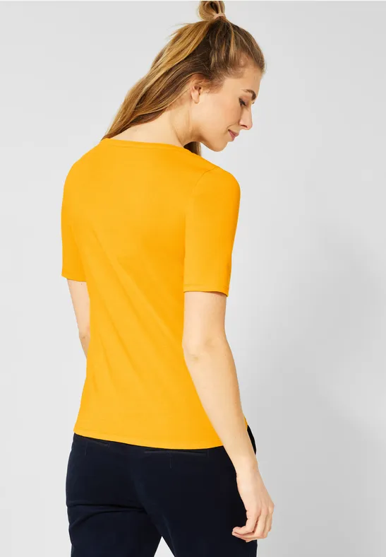T-Shirt in Unifarbe mango yellow