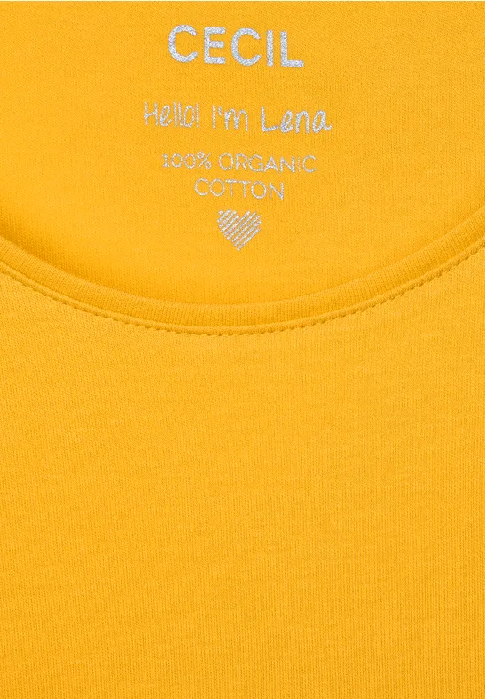 T-Shirt in Unifarbe mango yellow