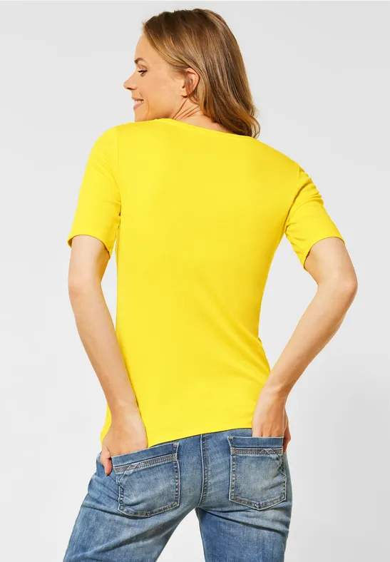 T-Shirt in Unifarbe radiant yellow