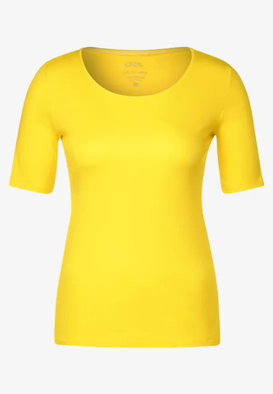 T-Shirt in Unifarbe radiant yellow