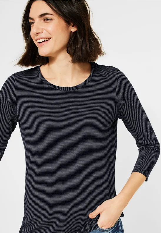 Shirt met 3/4-mouwen deep blue