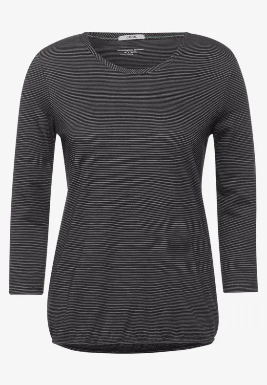 Shirt met 3/4-mouwen carbon grey