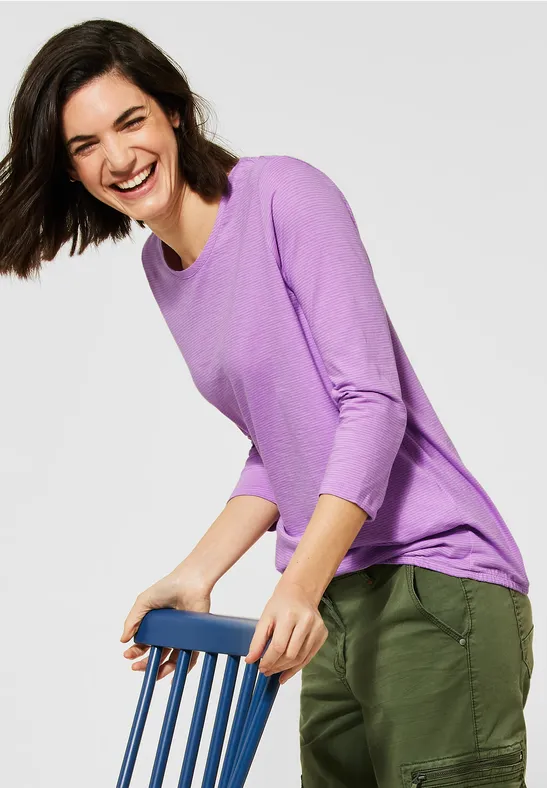 Shirt met 3/4-mouwen soft violet